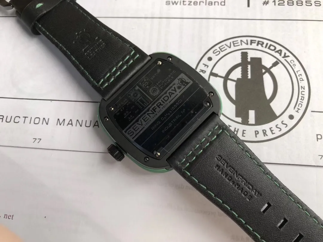 【Authentic Tmall】💰1640! Sevenfriday's latest P series automatic mechanical men's watch, model SF-P2. 44.3mmX49.7mm diameter, industrial style, super cool, three separated hands, with calendar! Each one is individually numbered! With NFC anti-counterfeiting technology!
